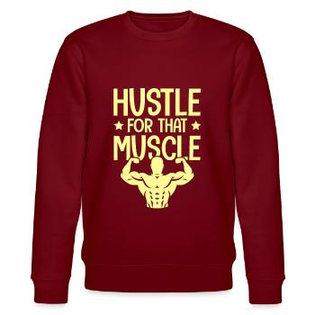muskeln hustle - Stanley/Stella Unisex Bio-Sweatshirt CHANGER  - Burgunderrot - Vorne - Nik (191cm) & Marisol (170cm)