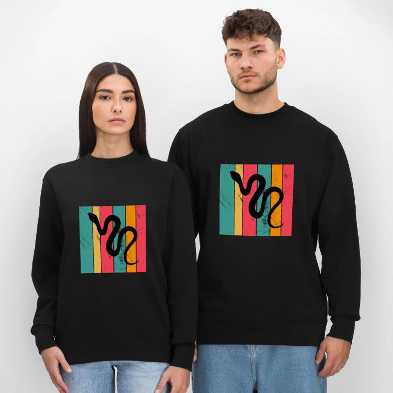 Snake Retro Reptile Python Gift idea Stanley/Stella CHANGER Unisex Organic Sweatshirt