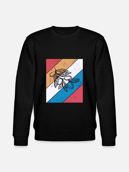 Olive food oil Retro Vegetarian Gift idea - Stanley/Stella CHANGER Unisex Organic Sweatshirt - black