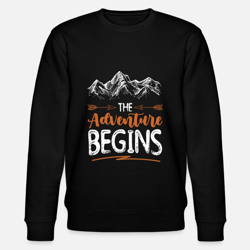 Adventure begins Climbing - Stanley/Stella CHANGER Unisex Organic Sweatshirt - black