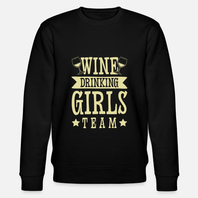 wine drinking girls - Stanley/Stella Unisex Bio-Sweatshirt CHANGER  - Schwarz