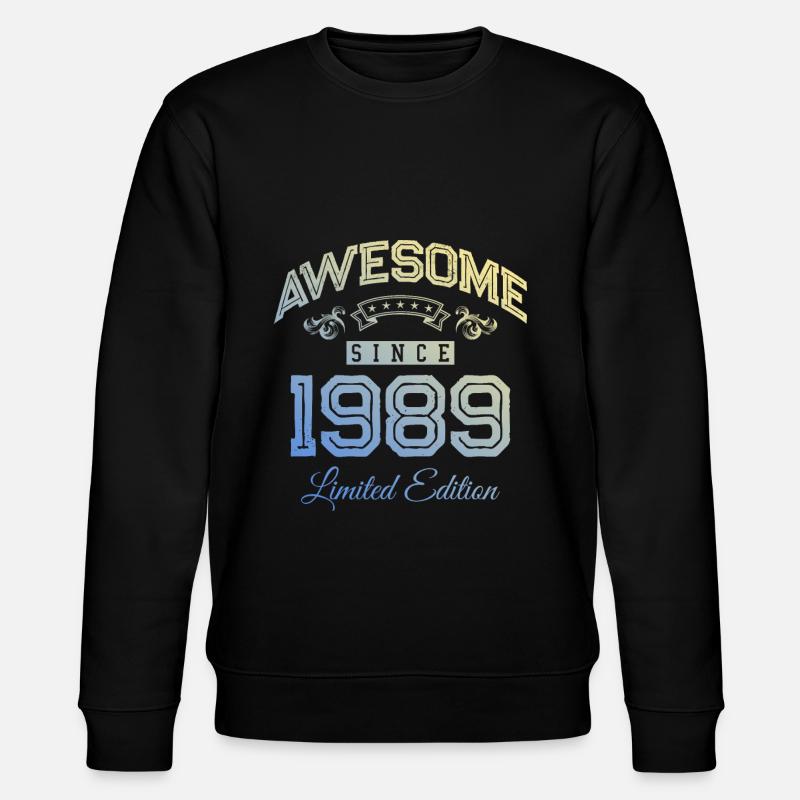 1989 awesome since - Stanley/Stella CHANGER Unisex Organic Sweatshirt - black