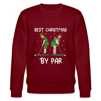 Golf Elf Weihnachten Golfer - Stanley/Stella Unisex Bio-Sweatshirt CHANGER  - Burgunderrot - Vorne - Nik (191cm) & Marisol (170cm)