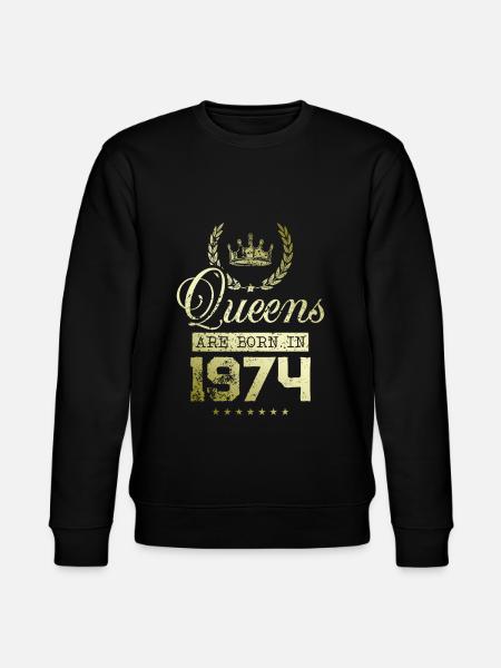 Queens born in 1974 - Stanley/Stella CHANGER Unisex Organic Sweatshirt - black