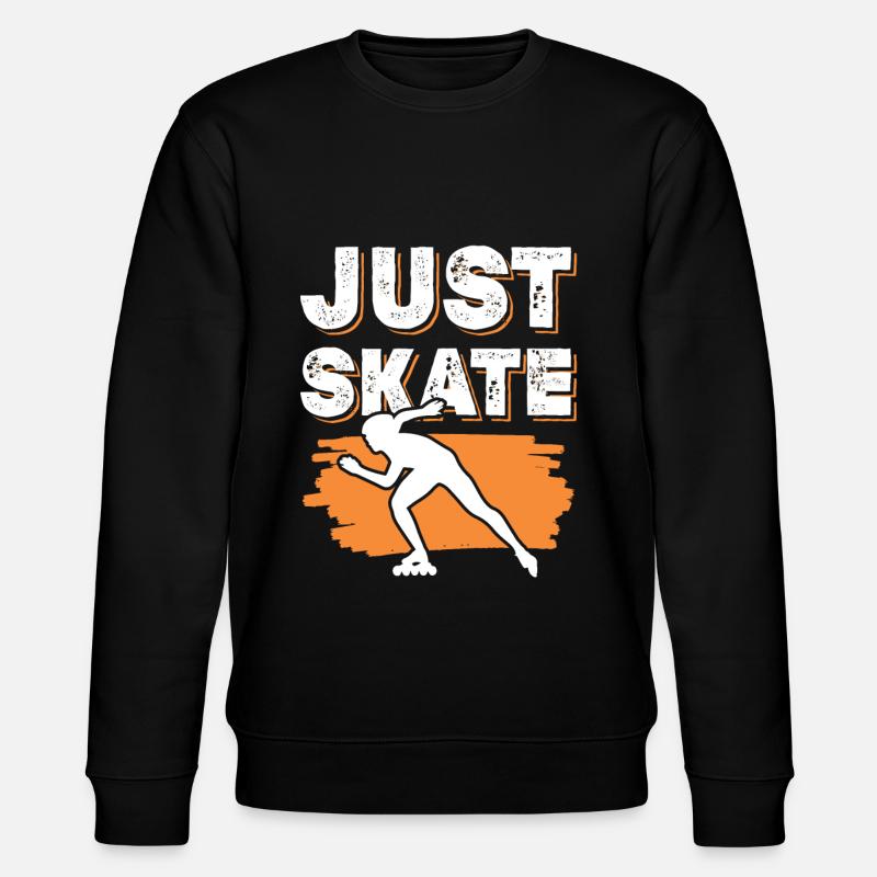 Only skating slogan - Stanley/Stella CHANGER Unisex Organic Sweatshirt - black