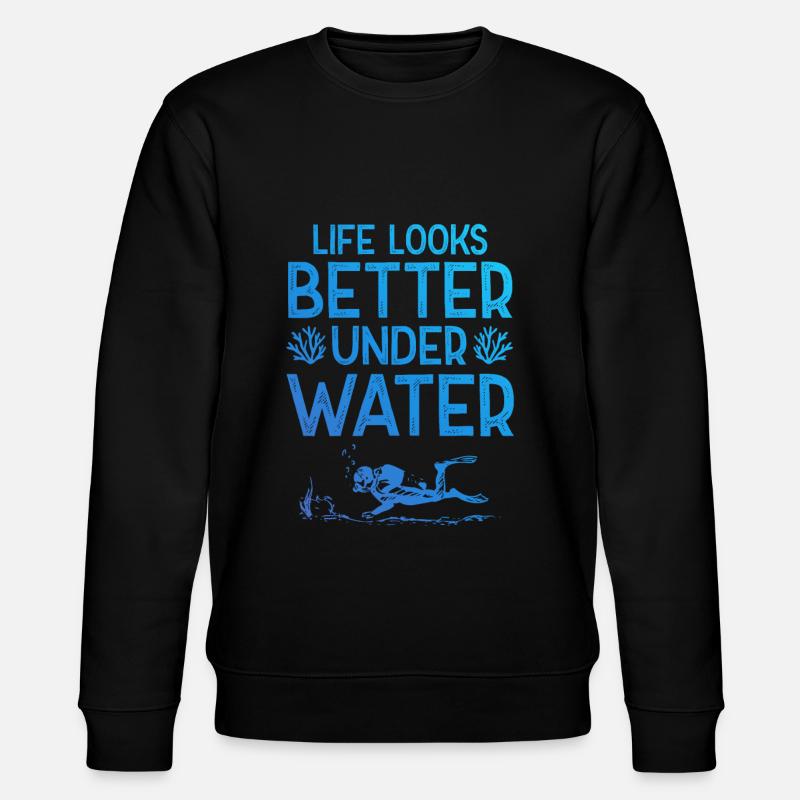 tauchen unter wasser - Stanley/Stella Unisex Bio-Sweatshirt CHANGER  - Schwarz