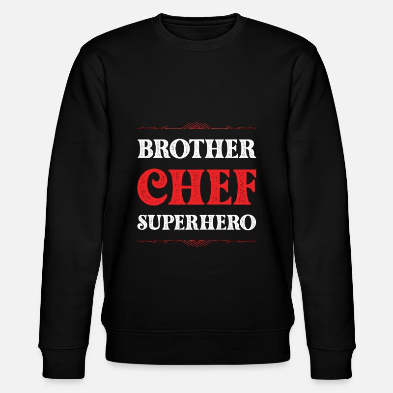 Bruder Chef Superheld - Stanley/Stella Unisex Bio-Sweatshirt CHANGER  - Schwarz