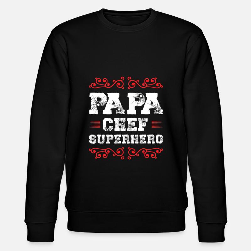 Papa Chef Superheld Dad - Stanley/Stella Unisex Bio-Sweatshirt CHANGER - Schwarz