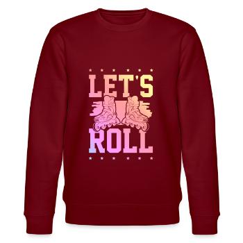 skate lets roll - Stanley/Stella Unisex Bio-Sweatshirt CHANGER  - Burgunderrot - Vorne - Nik (191cm) & Marisol (170cm)