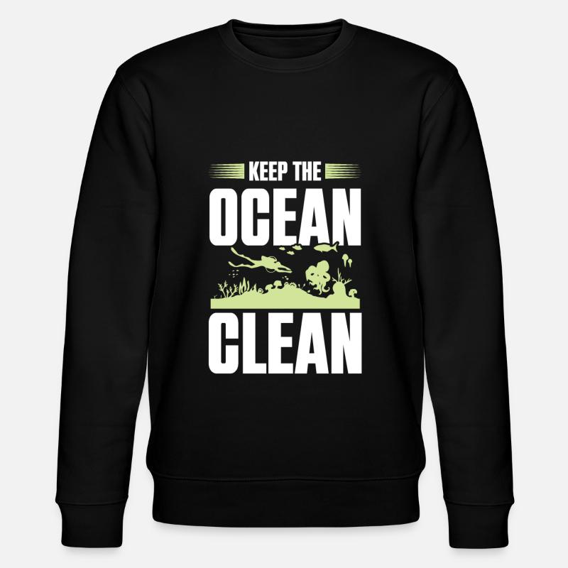 Clean Ocean Environmental Protection - Stanley/Stella CHANGER Unisex Organic Sweatshirt - black