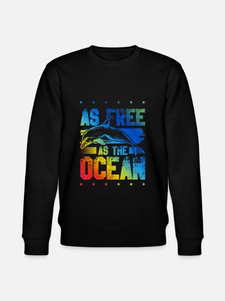 dolphins save the ocean - Stanley/Stella CHANGER Unisex Organic Sweatshirt - black