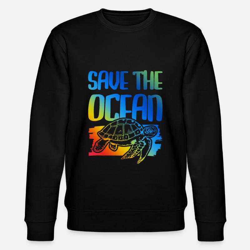 save the ocean schildkröte - Stanley/Stella Unisex Bio-Sweatshirt CHANGER  - Schwarz