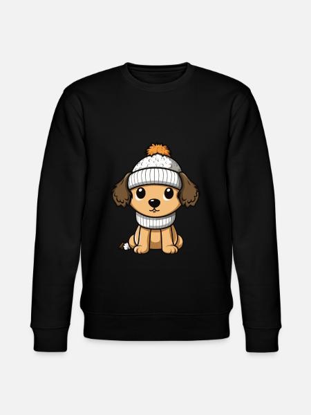 Hund Winter Comic Niedlich - Stanley/Stella Unisex Bio-Sweatshirt CHANGER  - Schwarz