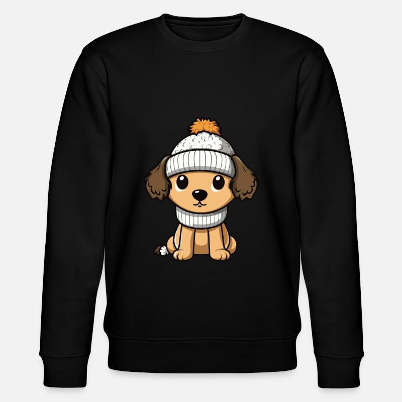 Dog Winter Comic Cute - Stanley/Stella CHANGER Unisex Organic Sweatshirt - black