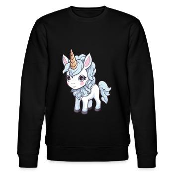 Licorne Bande Dessinée Mignon - Sweat bio CHANGER Stanley/Stella Unisexe - noir - Devant - Nik (191cm) & Marisol (170cm)