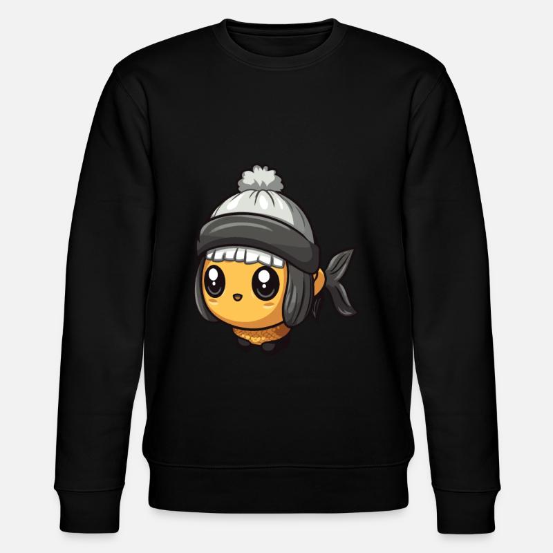 Fisch Winter Comic Niedlich - Stanley/Stella Unisex Bio-Sweatshirt CHANGER  - Schwarz