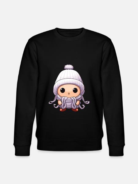 Octopus Winter Octopus Comic Cute - Stanley/Stella CHANGER Unisex Organic Sweatshirt - black