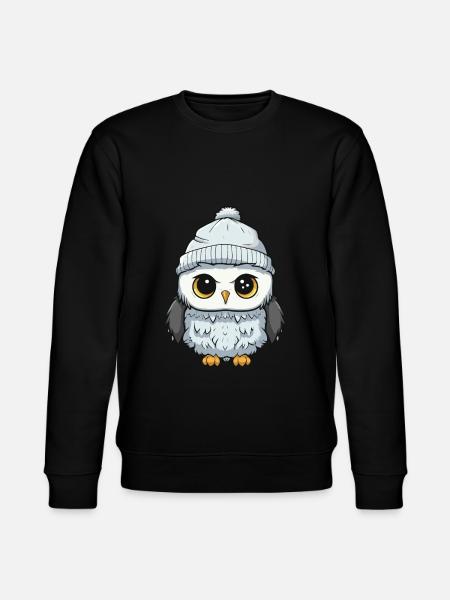 Eule Winter Comic Niedlich - Stanley/Stella Unisex Bio-Sweatshirt CHANGER - Schwarz
