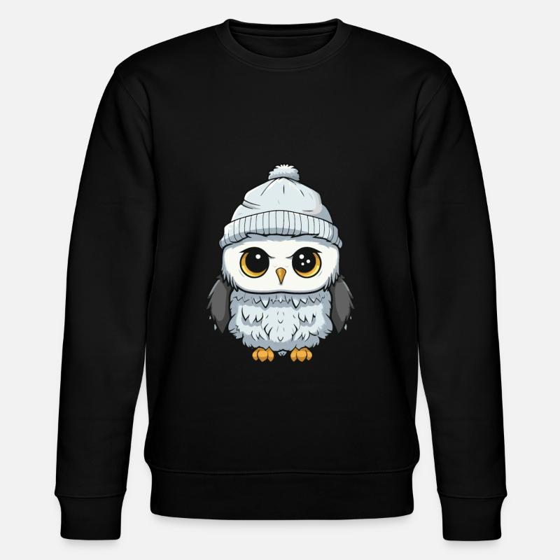 Owl Winter Comic Cute - Stanley/Stella CHANGER Unisex Organic Sweatshirt - black
