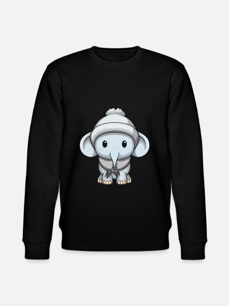 Elefant Winter Comic Niedlich - Stanley/Stella Unisex Bio-Sweatshirt CHANGER  - Schwarz