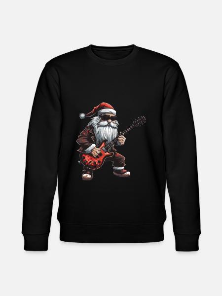 Weihnachtsmann Gitarre Santa - Stanley/Stella Unisex Bio-Sweatshirt CHANGER - Schwarz