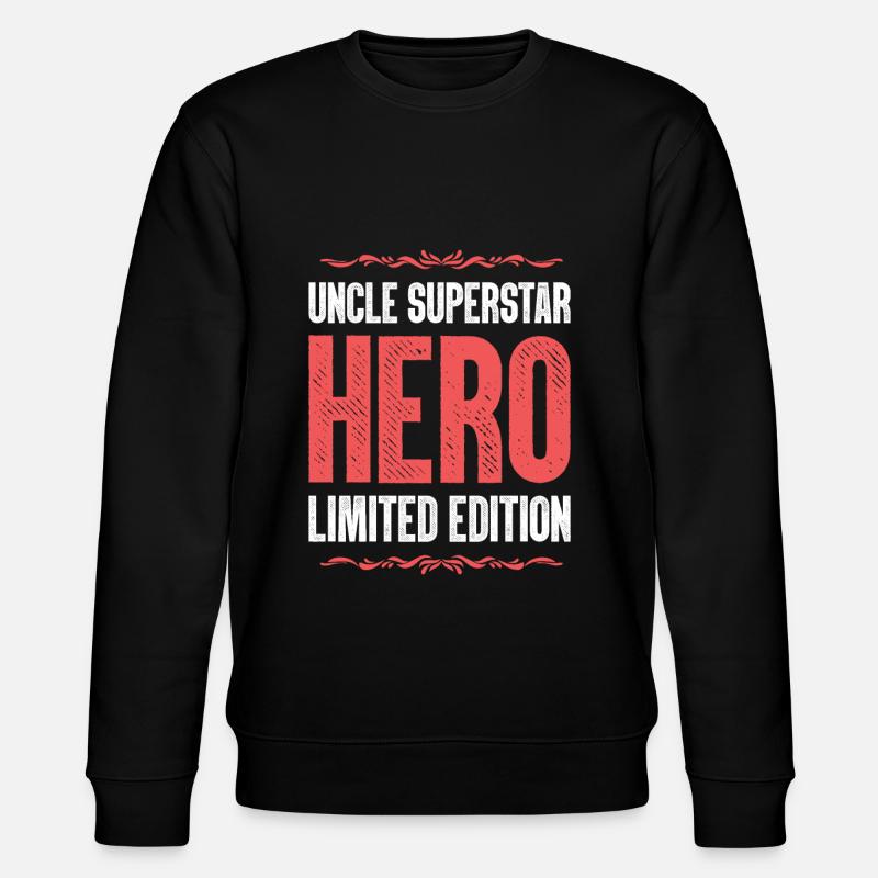 Bester Onkel Held Spruch - Stanley/Stella Unisex Bio-Sweatshirt CHANGER  - Schwarz