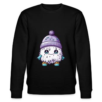 Winter Eskimo Comic Winterlich - Stanley/Stella Unisex Bio-Sweatshirt CHANGER  - Schwarz - Vorne - Nik (191cm) & Marisol (170cm)