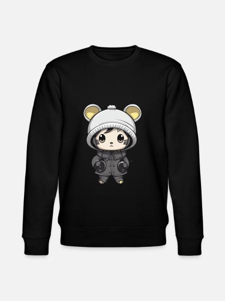 Mouse Winter Animal Cute Comic - Stanley/Stella CHANGER Unisex Organic Sweatshirt - black