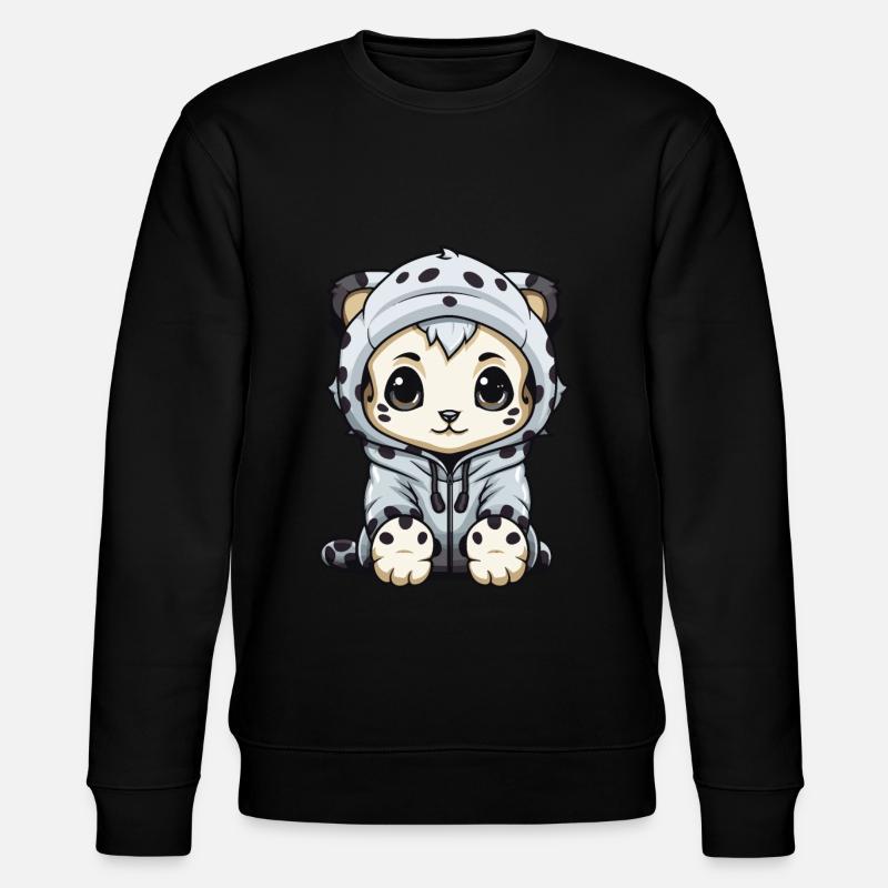 Schneeleopard Winter leopard Tier - Stanley/Stella Unisex Bio-Sweatshirt CHANGER  - Schwarz