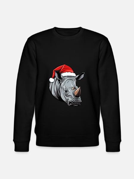 Rhinoceros Head Christmas Xmas - Stanley/Stella CHANGER Unisex Organic Sweatshirt - black