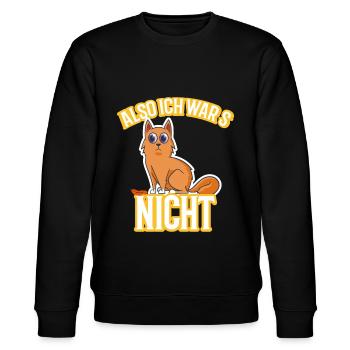 Lustige Katze lustiges Katzenmotiv Vogel - Stanley/Stella Unisex Bio-Sweatshirt CHANGER  - Schwarz - Vorne - Nik (191cm) & Marisol (170cm)