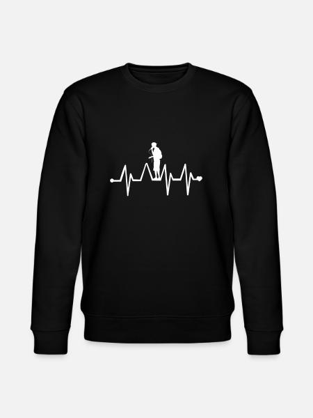 Heartbeat EKG Pulse Line Beatboxing Beatboxer - Stanley/Stella CHANGER Unisex Organic Sweatshirt - black