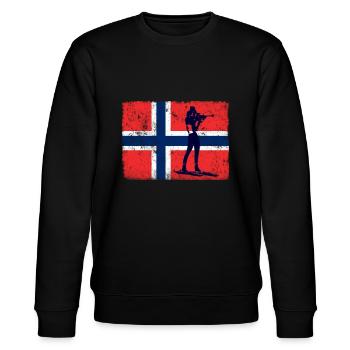 Biathlon Biathlet Schießen Norwegen Flagge Winter - Stanley/Stella Unisex Bio-Sweatshirt CHANGER  - Schwarz - Vorne - Nik (191cm) & Marisol (170cm)