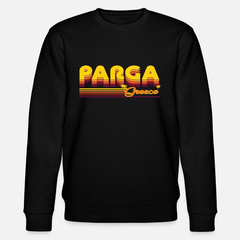 Parga: Summery retro design - Stanley/Stella CHANGER Unisex Organic Sweatshirt - black