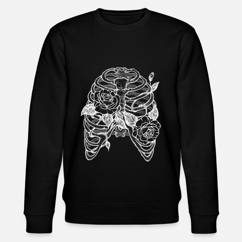 Squelette et roses - Sweat bio CHANGER Stanley/Stella Unisexe - noir