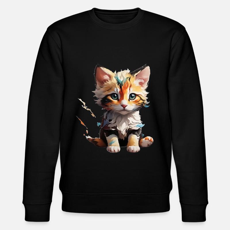 Cat small - Stanley/Stella CHANGER Unisex Organic Sweatshirt - black