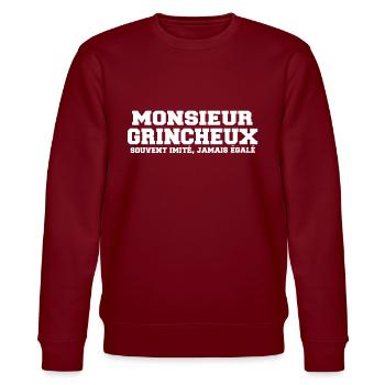 Monsieur grincheux cadeau drôle humour grogner - Sweat bio CHANGER Stanley/Stella Unisexe - bordeaux - Devant - Nik (191cm) & Marisol (170cm)