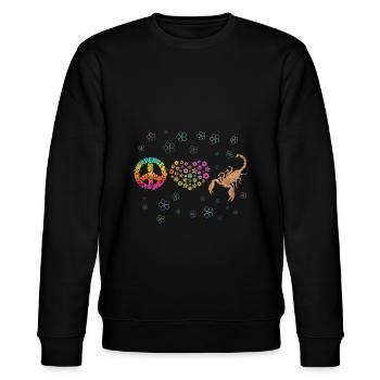 Scorpion - Stanley/Stella Unisex Bio-Sweatshirt CHANGER  - Schwarz - Vorne - Nik (191cm) & Marisol (170cm)