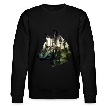 Wolf - Stanley/Stella Unisex Bio-Sweatshirt CHANGER  - Schwarz - Vorne - Nik (191cm) & Marisol (170cm)