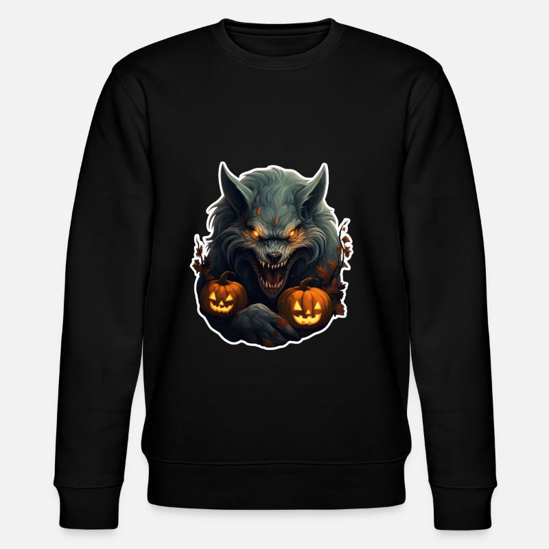 Werwolf Halloween - Stanley/Stella Unisex Bio-Sweatshirt CHANGER  - Schwarz