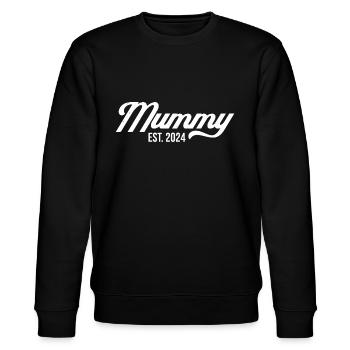 Mumie Est 2024 - Stanley/Stella Unisex Bio-Sweatshirt CHANGER  - Schwarz - Vorne - Nik (191cm) & Marisol (170cm)