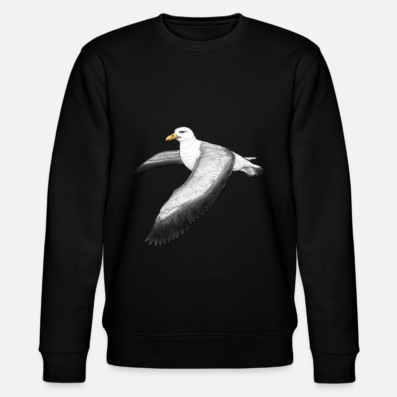 Albatross fliegend - Stanley/Stella Unisex Bio-Sweatshirt CHANGER  - Schwarz