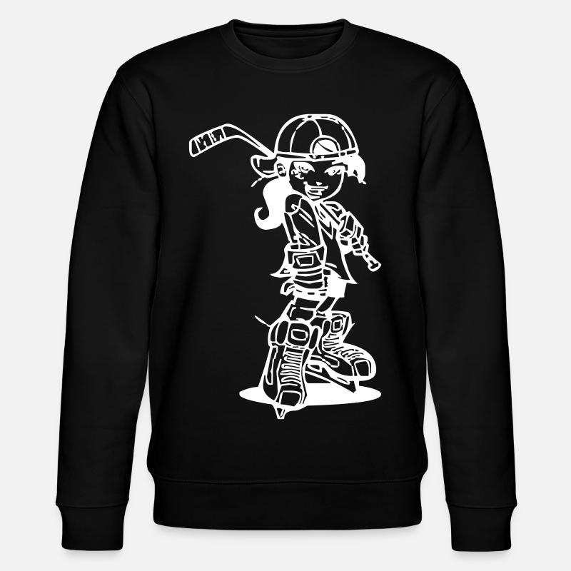 Eishockey-Mädchen - Stanley/Stella Unisex Bio-Sweatshirt CHANGER  - Schwarz