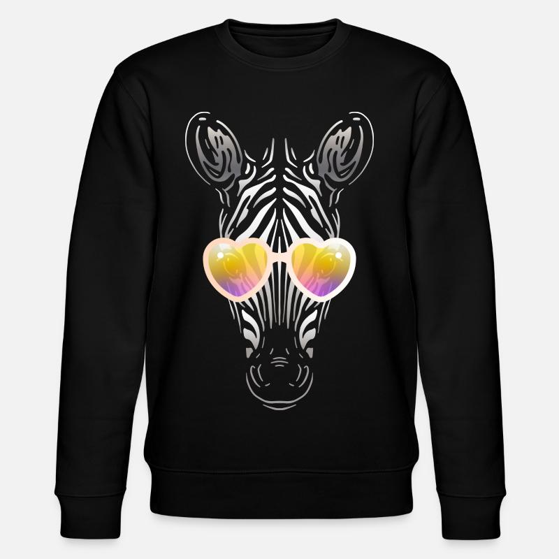 Zebra with Sunglasses - Stanley/Stella CHANGER Unisex Organic Sweatshirt - black