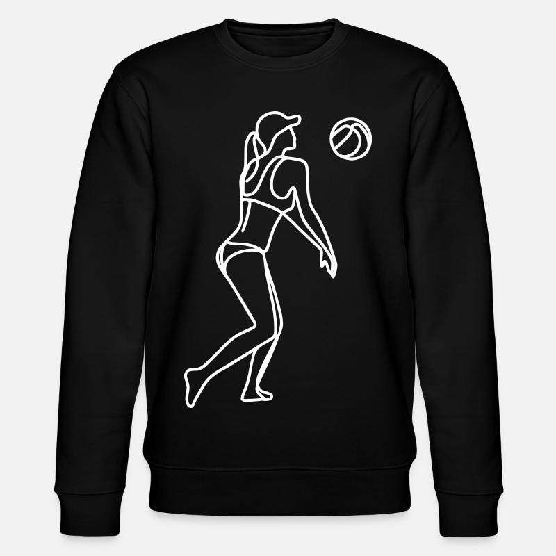 Beach volleyball player drawing - Stanley/Stella CHANGER Unisex Organic Sweatshirt - black