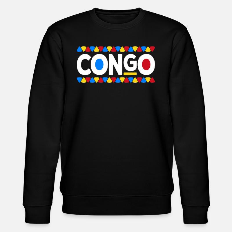 Kongolesische Flagge Kongo - Stanley/Stella Unisex Bio-Sweatshirt CHANGER  - Schwarz