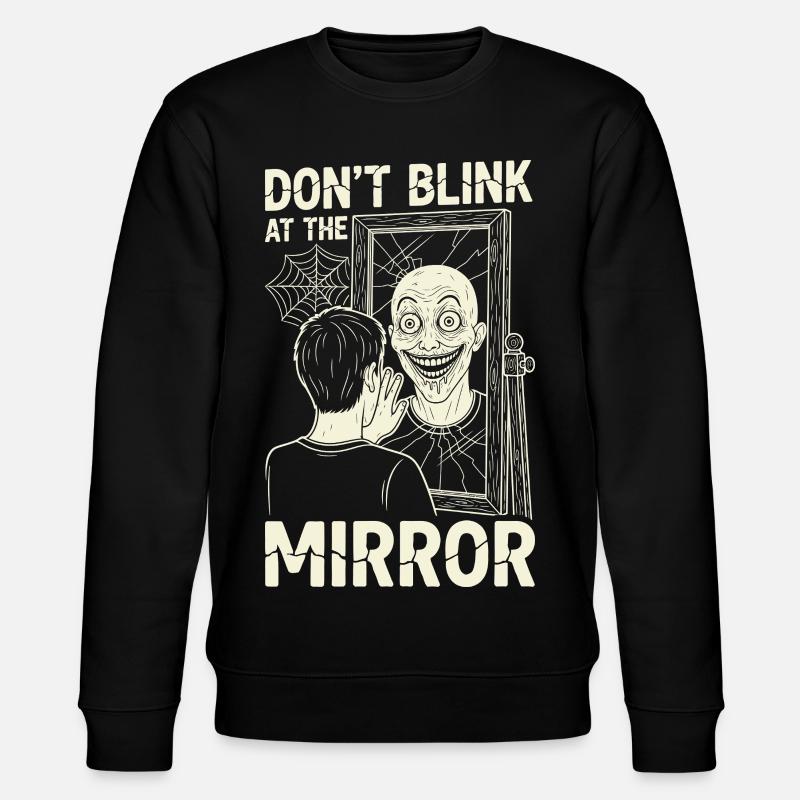 Horror Motiv Spiegelbild - Stanley/Stella Unisex Bio-Sweatshirt CHANGER  - Schwarz