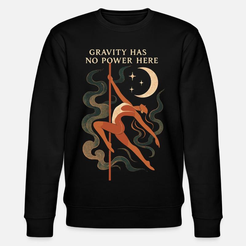 Schwebende Pole-Dance-Frau – Gravity has no power - Stanley/Stella Unisex Bio-Sweatshirt CHANGER  - Schwarz