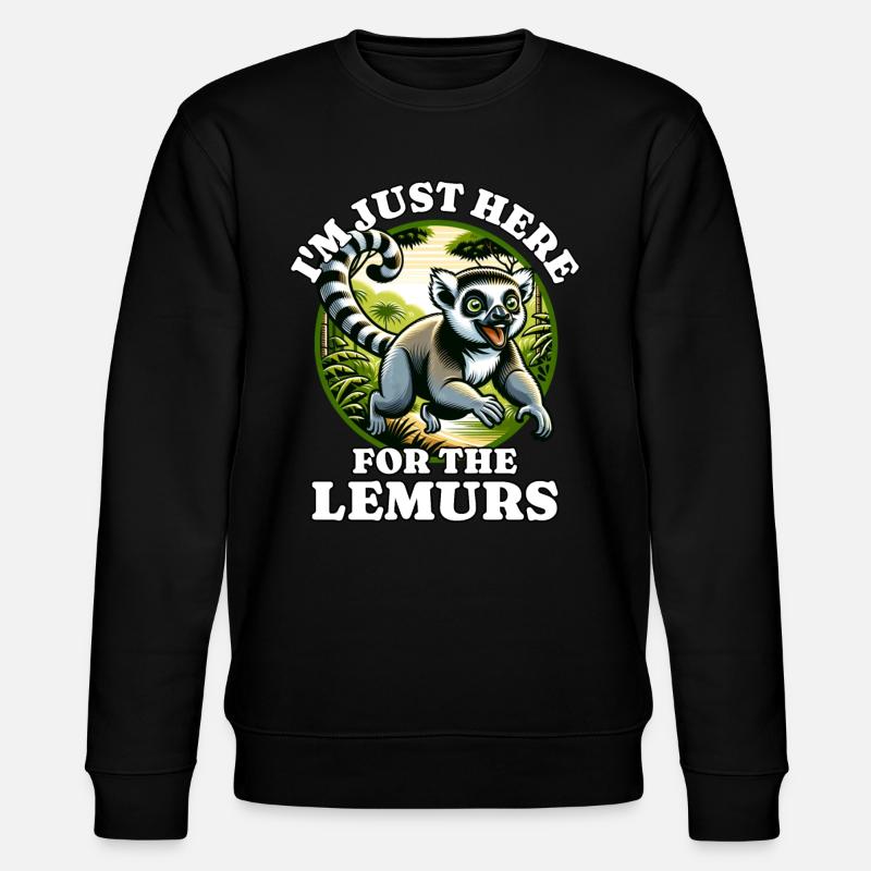 Lemur Madagascar Lemuren - Stanley/Stella Unisex Bio-Sweatshirt CHANGER - Schwarz