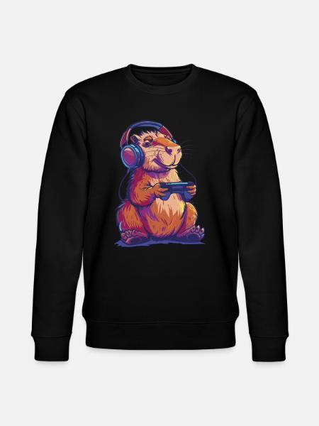 Capybara Video Game - Stanley/Stella CHANGER Unisex Organic Sweatshirt - black